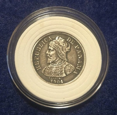 1904 Panama 5 Centésimos - Fantastic Rarer Silver Coin - See Pictures - Image 1 of 2