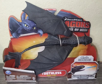 Figura de acción Dragons Defenders of Berk Toothless Night Fury Missile Fire Attack Foto 1 de 4