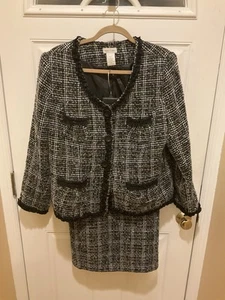 Monroe & Main Black, White And Tan Skirt Suit Size 16W - Picture 1 of 6