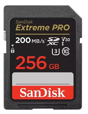 Sandisk SDXC Extreme PRO 256GB Memory Card Class 10 U3 200MB/s V30 4K  (UK) BNIP - Image 1 of 4