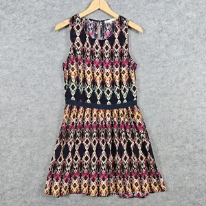 Under Skies Damen Kleid Mehrfarbig Rauten Geometrisches Muster Ärmellos Größe S - Bild 1 von 11