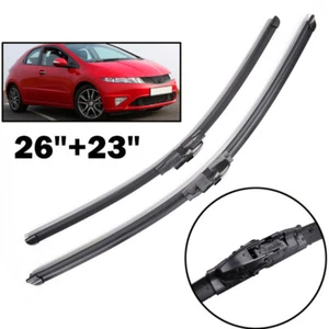 FÜR Honda Civic 8 2005-2011 SCHEIBENWISCHER WISCHERBLÄTTER SET VORNE 26"+23" - Picture 1 of 6