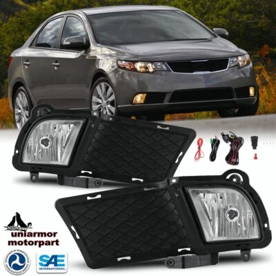 for 2010 2011 2012 KIA Forte Sedan 4Dr Fog Lights Front Bumper Lamps W/ Wiring - Image 1 of 4