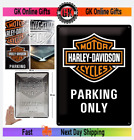 Embossed Metal Tin Sign - Large - Harleydavidson Parking Only - Gift Ideas