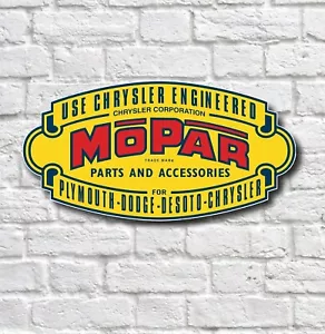 MOPAR 2FT GARAGE SIGN WALL PLAQUE GAS AND OIL STATION CAR PETROL CHRYSLER DODGE - Picture 1 of 12