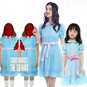 The Shining Lisa Louise Burns Grady Twins Dress Blue Halloween Lolita Skirts Bow