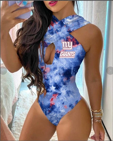 New York Giants Front Cross Bathing Suit Bikini Halter Tie Back Swimsuit Gifts Cover