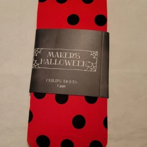 Halloween Children's Tights 3 & Up One Size Fits Most Lady Bug Spots - Picture 1 of 2