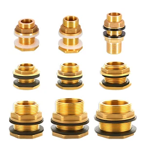 Regentonnendurchführung aus Messing Tankdurchführung Faßverschraubung IG und AG - Picture 1 of 17