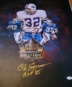 OJ Simpson Gesungen 16 x 20 Leinwand ""HoF 85' Inschrift Lmtd. Bearbeiten. #5 von 10 JSA - Bild 1 von 8