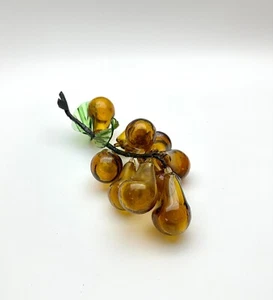 Vintage Handblown Amber Glass Grape Cluster - Picture 1 of 6