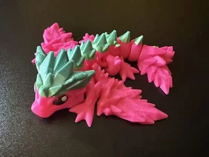 Viverna Drago Cristallo Articolato Bambino 5,5 Pollici Rosa e Verde - Foto 1 di 3