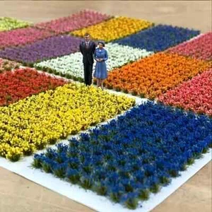 104pcs Miniature Flower Clusters, Grass Tufts for railway scenery,models, OO/HO - Picture 1 of 9