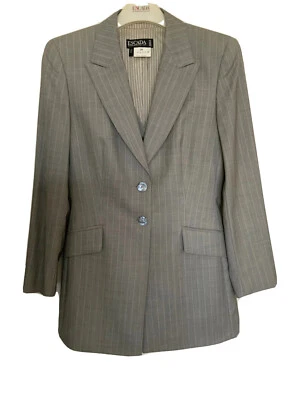 Traje Pantalón ESCADA -Margaretha Ley Usado,Talla 36,Rayas Plateadas.Hecho en Alemania. Foto 1 de 4