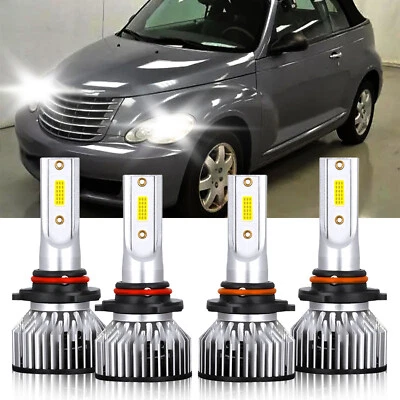 Faros LED súper brillantes para Chrysler PT Cruiser 2001-2010 4X 9005 9006 Foto 1 de 4
