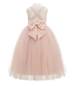 Lace Flower Girl Dress Girls Tulle Dresses Birthday Party Dress Communion Dress - Picture 1 of 23