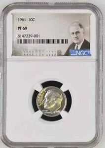 1961 Roosevelt Dime 10C NGC PF 69 - Picture 1 of 2