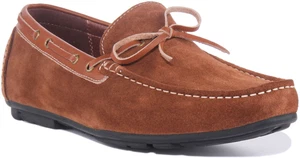 JUSTINREESS ENGLAND Maurice Men Slip On Suede Moccasin In Tan UK Size 6 - 12