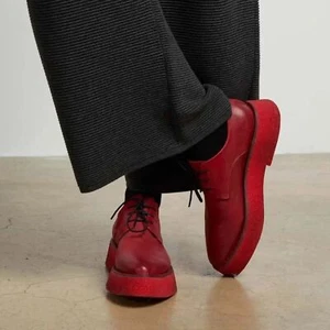 Lofina Rosso Schuhe Plateau Chunky Oxford Derby Rot Leder Schnürer EUR 41 US 10 - Bild 1 von 12
