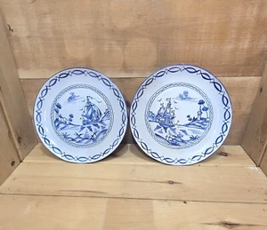 2 Carmona 1982 dinner plates with picture of ship on both 11-3/8"W - Picture 1 of 5