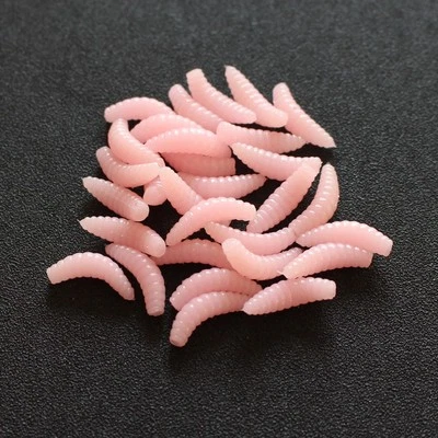批量 100 件 2 厘米 软塑料 蠕虫 钓鱼 Lure Maggot Grub 鲤鱼 鳟鱼 飞饵 — 第 1/2 张图片