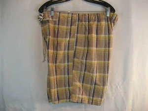 Mens Panama Jack Brown Plaid Poly Swim Board Shorts sz Lgx8 - Picture 1 of 4