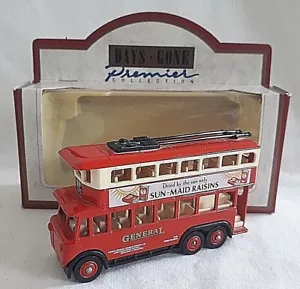 LLEDO DAYS GONE PREMIER 1928 KARRIER E6 TROLLEY BUS SUN MAID RAISINS BOXED - Picture 1 of 3