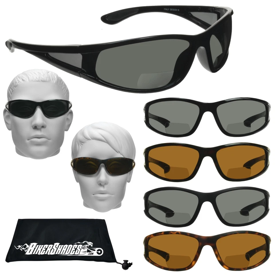 Polarized Bifocal Sunglasses Reader Side Shield Motorcycle Sport Fishing Glasses - Image 1 of 4