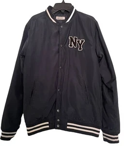 Faux NY Yankees Youth Jacket 14Y+ Letterman Baseball Appliquéd Bomber Varsity - Picture 1 of 15