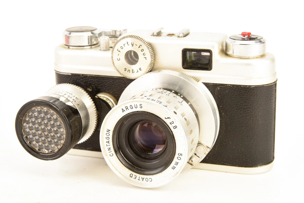 Argus C44 50F2,8＆35F4,5＆Finder【正常品】 Argus C 44 Forty Four 35mm Film Rangefinder Camera w 50mm Lens