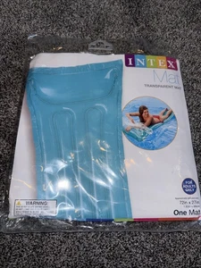 Intex 72”x27” Pool Mat, Float Swimming Inflatable Transparent Blue Adult, New - Picture 1 of 2