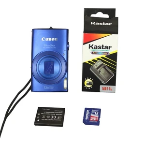Canon PowerShot ELPH 170 IS 20.0MP Digital Camera Blue W/ Charger 8GB Memory Car - Picture 1 of 15