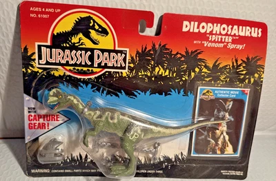 Kenner Jurassic Park Dilophosaurus 1993 con spray de veneno y equipo de captura Foto 1 de 4