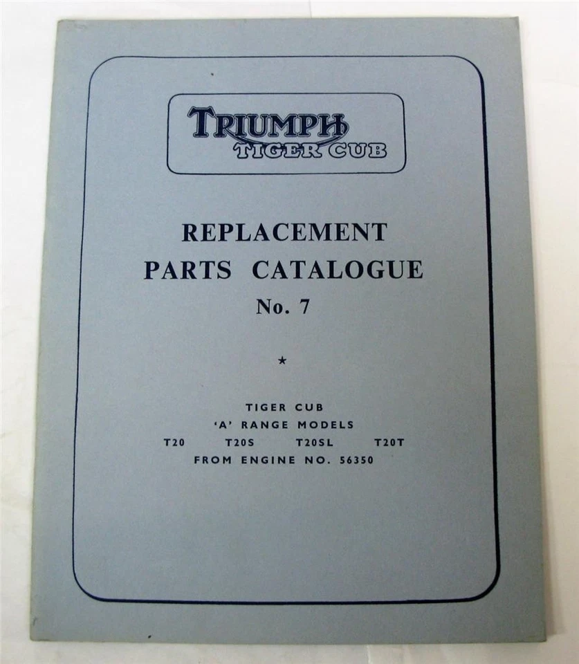TRIUMPH Tiger Cub A Range Illustrated Motorcycle Parts List 1961 #No.7 - Image 1 of 4