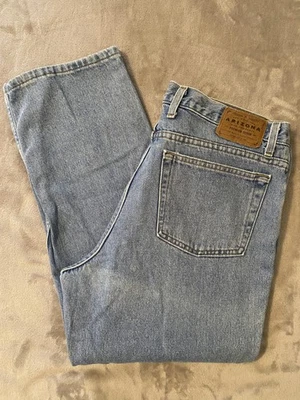 Jeans Arizona Vintage Para Hombre 36x30 Azul Desteñido Denim Calce Relajado Sueltos Y2K Años 2000 Foto 1 de 4