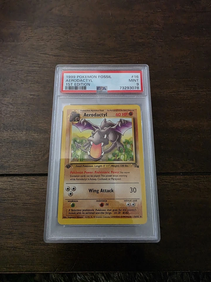 1999 Pokemon Fossil #16 Aerodactyl 1st Edition PSA 9 - Image 1 of 1
