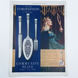 1936 Coronation Pattern by Community Plate Vintage Print Ad - Picture 1 of 1