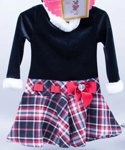 Dollie & Me Youngland Girls Christmas Dress & Matching 18 in Doll Size 2T NWT - Picture 1 of 2