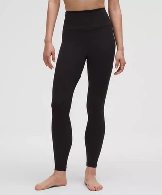 Lululemon 女式 8 码 Align 裤 28 英寸黑色打底裤纯色徽标 LW5CTES — 第 1/4 张图片