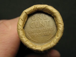🔥ESTATE SALE COINS! PENNY ROLL 1909 VDB LINCOLN WHEAT CENT BOTH ENDS🔥 LOT 77x - Picture 1 of 2