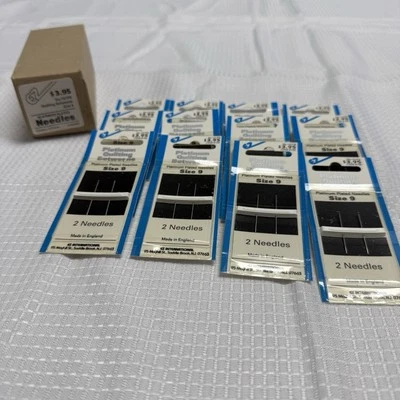 12 Packs Platinum Plated Betweens Quilting EZ 24 Needles Size 9 England New - Image 1 of 4
