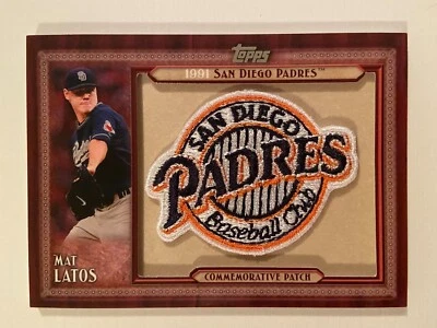 MAT LATOS 2011 Topps Commemorative Throwback 1991 PADRES Patch TLMP-ML - Image 1 of 2