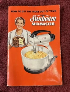 Vintage SUNBEAM MIXMASTER Instructions and Recipe Booklet Red Cover 1950 - Picture 1 of 7