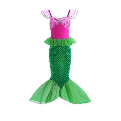 Niños Pequeños Niñas Halloween Vestido Elegante Juegos con disfraces Disfraz Sirena Princesa Vestido Foto 1 de 4