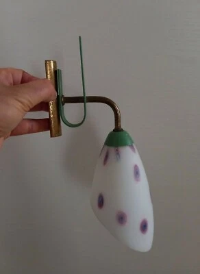 Vintage Struttura Lampada Applique Metallo Vetro decò (da elettrificare) - Immagine 1 di 4