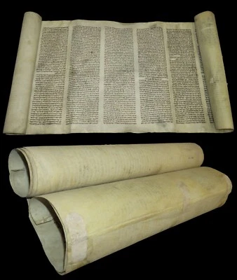 Ancient Ashkenazi Torah scroll,16th-17th century Special Mesorah Extremely rare! - Image 1 of 4