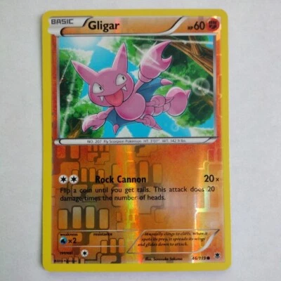 Pokémon Gligar Reverse Holo 46/119 PHF Phantom Forces LP - Image 1 of 2