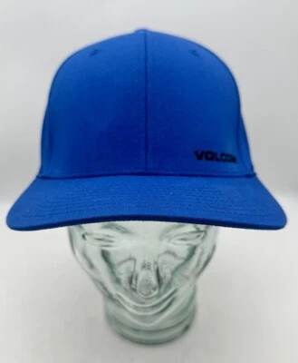 Volcom Baseball Cap Blue Mens Sz L/XL Stretch FlexFit Logo w/ Black Lettering - Image 1 of 4