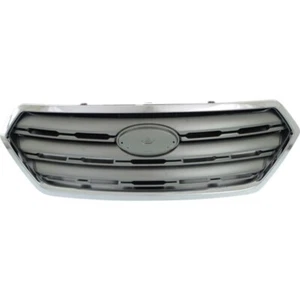 New Grille Primed Silver Shell/Gray Insert Front Fits 2015-2017 Subaru Outback - Picture 1 of 5