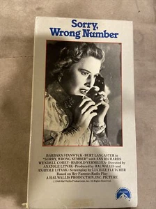Sorry, Wrong Number VHS Made In 1948 Rare Vintage Movie Tested - Foto 1 di 4